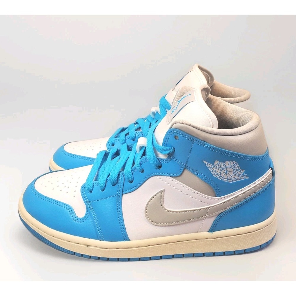 Nike Air Jordan 1 Mid Dark Powder Blue White Grey BQ6472-400 Women's Size 8.5 - Picture 3 of 12
